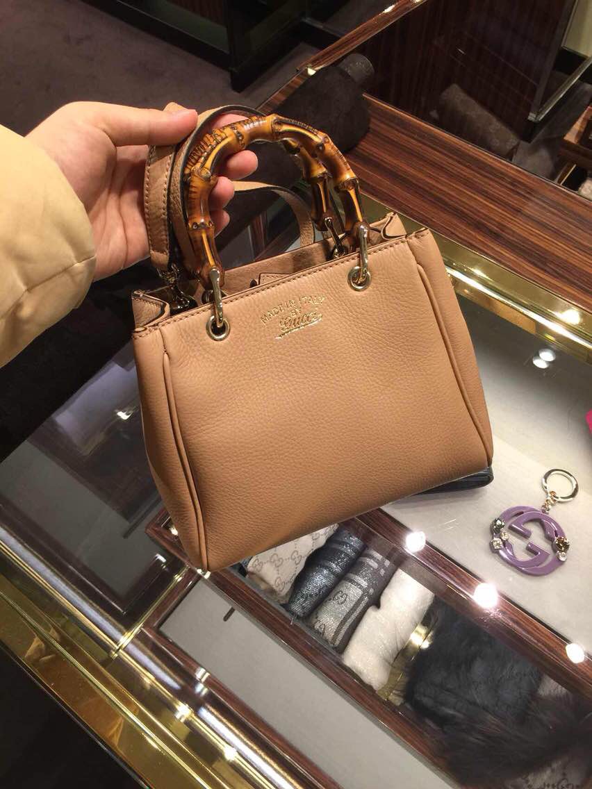 Gucci Bamboo Shopper Mini Handle Bag 368823 Rose Beige